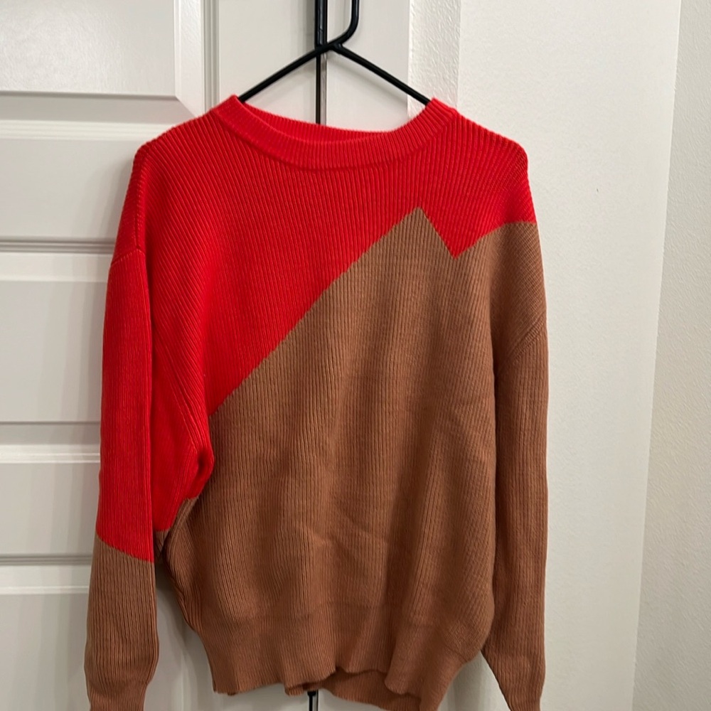 Tan and orange sweater